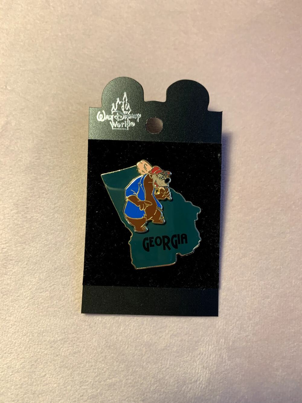 Vintage Rare Splash Mountain Brer Bear Georgia State Disney Trading Pin